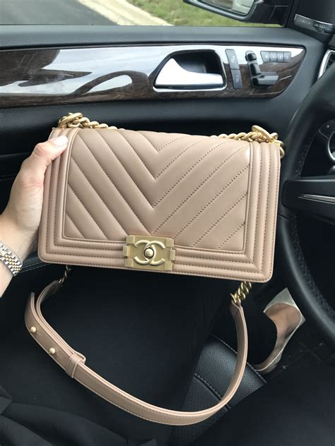 chanel dark beige boy bag|Chanel boy bag inside.